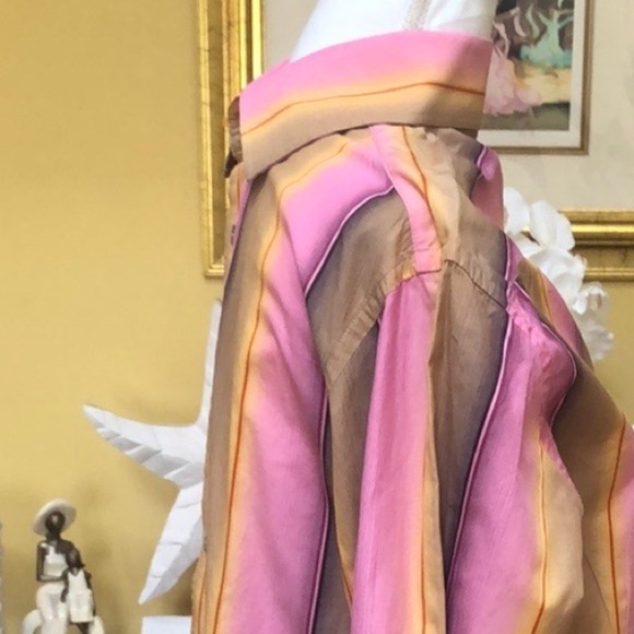 Ted Baker London Multicolored Striped Button Down Mens Long Sleeve Shirt Size M - Picture 8 of 16